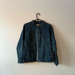 woolrich dark wash snap jacket medium